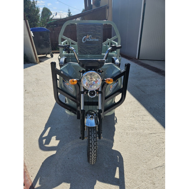 Triciclu Electric cu bena basculabila Tuk Tuk, GN1500DZH-7, Baterie 52Ah VERDE Triciclu Electric cu bena basculabila Tuk Tuk, GN1500DZH-7, Baterie 52Ah VERDE