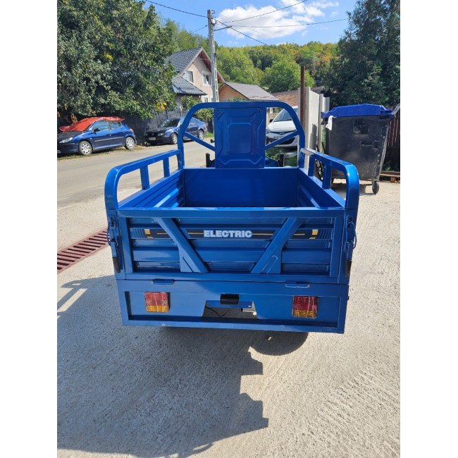 Triciclu Electric cu bena basculabila Tuk Tuk, GN1500DZH-7, Baterie 52Ah Albastru Triciclu Electric cu bena basculabila Tuk Tuk, GN1500DZH-7, Baterie 52Ah Albastru