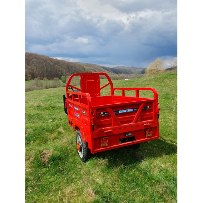 Triciclu Electric cu bena basculabila Tuk Tuk, GN1500DZH-7, Baterie 52Ah ROSU Triciclu Electric cu bena basculabila Tuk Tuk, GN1500DZH-7, Baterie 52Ah ROSU