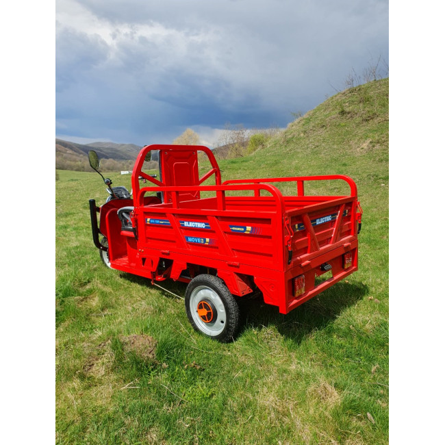 Triciclu Electric cu bena basculabila Tuk Tuk, GN1500DZH-7, Baterie 52Ah ROSU Triciclu Electric cu bena basculabila Tuk Tuk, GN1500DZH-7, Baterie 52Ah ROSU