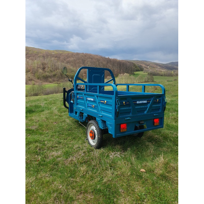 Triciclu Electric cu bena basculabila Tuk Tuk, GN1500DZH-7, Baterie 52Ah Albastru Triciclu Electric cu bena basculabila Tuk Tuk, GN1500DZH-7, Baterie 52Ah Albastru