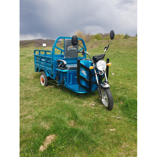 Triciclu Electric cu bena basculabila Tuk Tuk, GN1500DZH-7, Baterie 52Ah Albastru Triciclu Electric cu bena basculabila Tuk Tuk, GN1500DZH-7, Baterie 52Ah Albastru