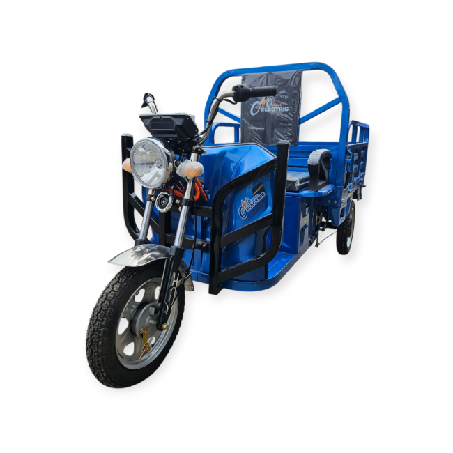 Triciclu Electric cu bena basculabila Tuk Tuk, GN1500DZH-7, Baterie 52Ah Albastru