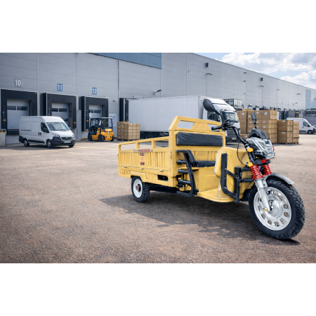 Triciclu Electric T08 cu bena basculabila 1500W 58Ah Alb