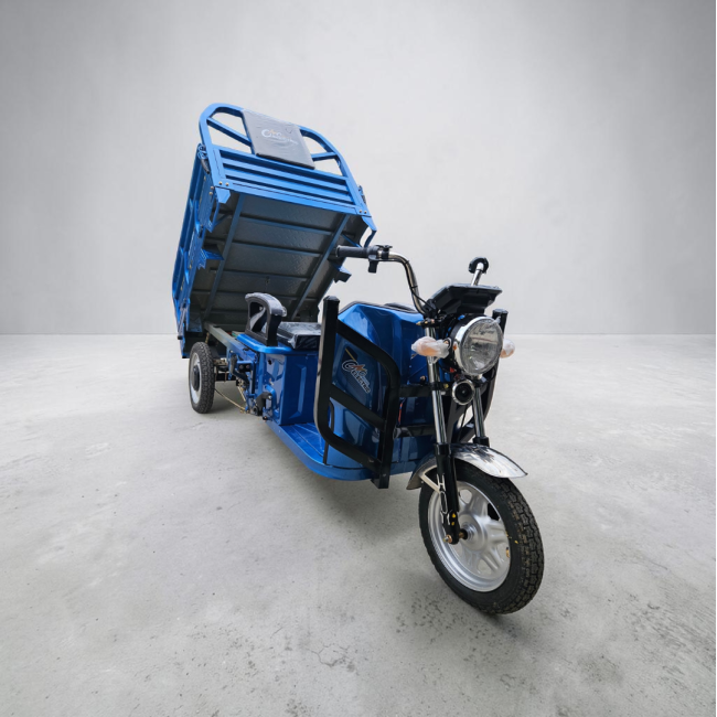 Triciclu Electric cu bena basculabila Tuk Tuk, GN1500DZH-7, Baterie 52Ah Albastru